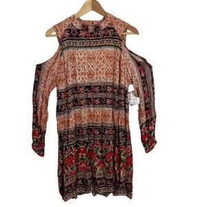 Angie Cold Shoulder Long Sleeve Dress Size Large New